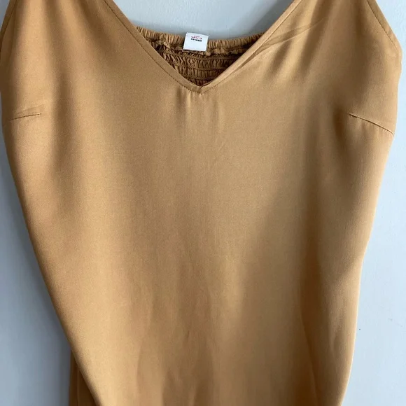 NWT Satin Smocked MIDI Slip dress Multiple sizes color Nude Acacia - Picture 4 of 10